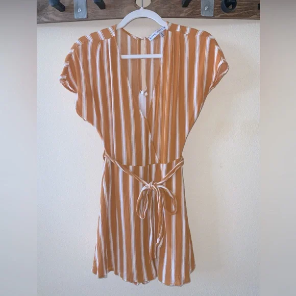 Orange and White Striped Romper | Size S (by HYFVE) - Picture 3 of 5